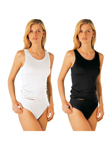 Con-ta Baumwolle, Feinripp Slip 4er-Pack in weiß/schwarz