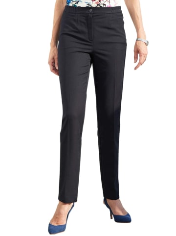 GOLDNER Hose ANNA Bequeme Hose ANNA mit Bügelfalte in marine