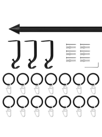 Lichtblick Ausziehbare Gardinenstange in Schwarz