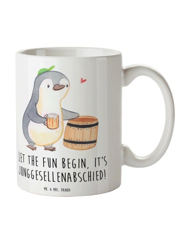 Mr. & Mrs. Panda Tasse Junggesellenabschied Spaß mit Spruch in Weiß