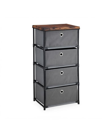 relaxdays Kommode in Grau/ Braun - (B)43 X (H)85 x (T)33 cm