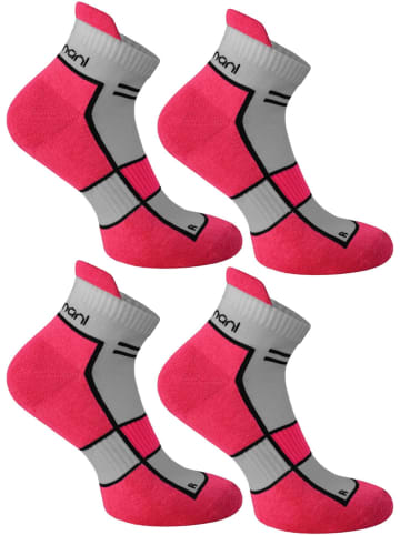 normani 4 Paar Running Sneakersocken mit Fersenlasche in Pink Carnation