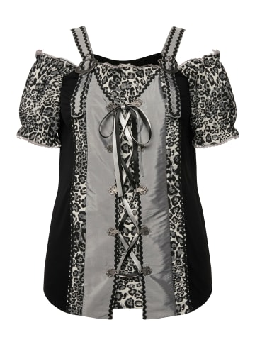 Ulla Popken Trachtenbluse in schwarz