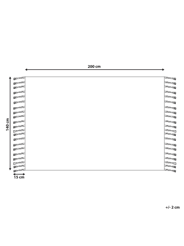 Beliani Vintage TABIAT in Weiß/Grau - (W) 140 x (H) 1 x (L) 200 cm