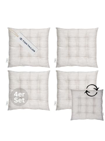 Tom Tailor Sitzkissen 4er Sparset FRESHSTRIPE4ER 4 in Hellgrau