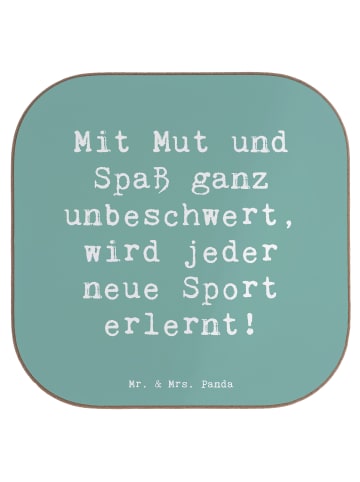 Mr. & Mrs. Panda Bierdeckel Spruch Neue Sportart versuchen mit S... in Meeresbrise
