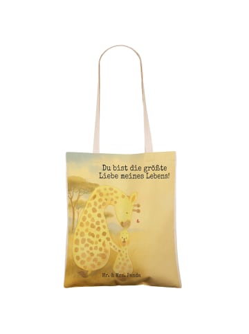 Mr. & Mrs. Panda Shopper Giraffe Kind Design mit Spruch in Weiß