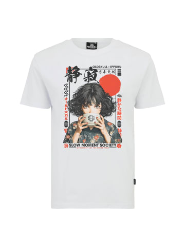 OLDSKULL T-Shirt Asian Tea Time Kimono Graphic in White