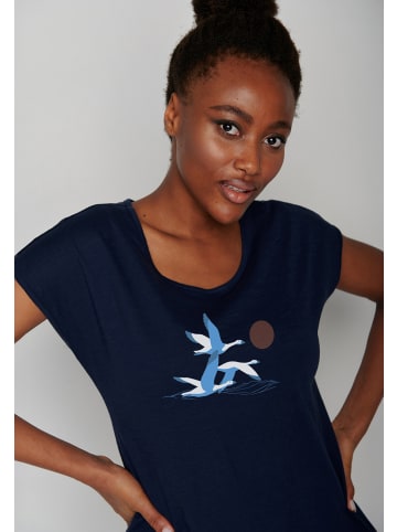 GreenBomb T-Shirt Animal Goose Family in Marineblau