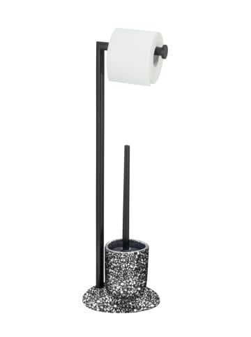 Wenko Stand WC-Garnitur Terrazzo, Stand WC-Garnitur Mod. Terrazzo in Schwarz