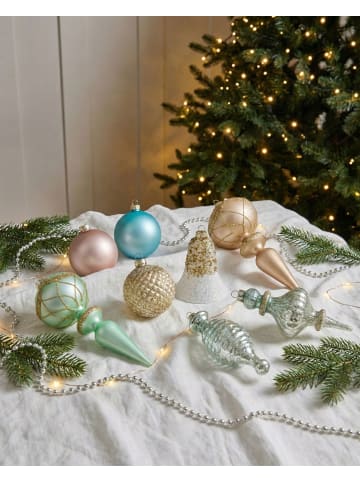 Beliani Weihnachtsbaumkugeln FROSTING in Bunt
