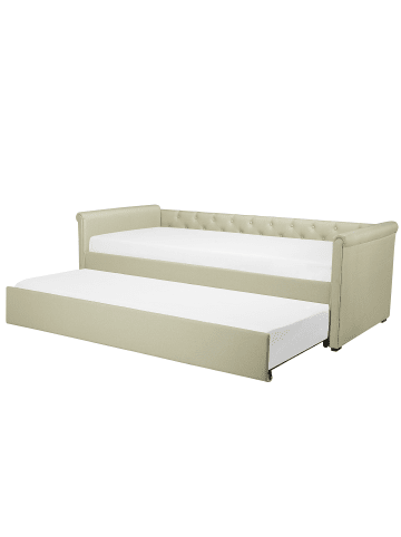 Beliani Tagesbett LIBOURNE in Beige - (W) 92 x (H) 75 x (L) 220 cm