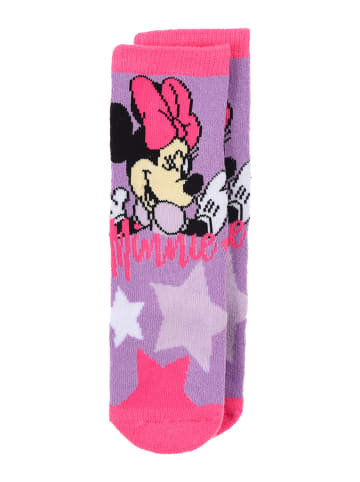 Disney Minnie Mouse Socken Anti-Rutsch-Socken Stopper-Socken in Lila