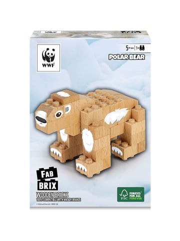 FabBrix Wooden Polar Bear Holzbausteine, Klemmbausteine aus Buchenholz in Braun