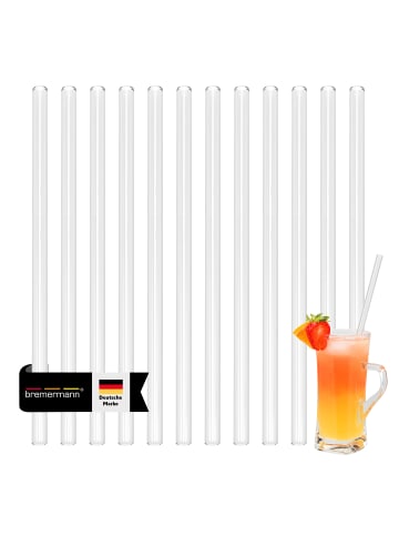 bremermann 12er Glas-Trinkhalme in gerader Form
