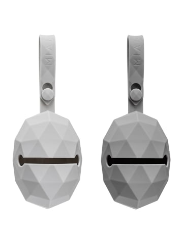 MiaMia Silikon-Schnullerbox / Schnullerhalter 2er in grau