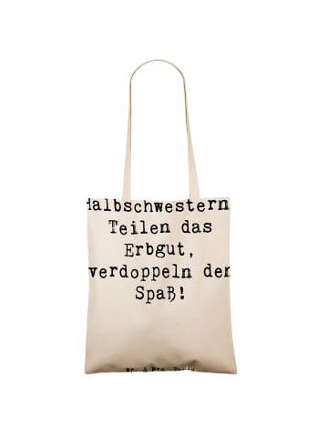 Mr. & Mrs. Panda Tragetasche Halbschwester Freude mit Spruch in Creme