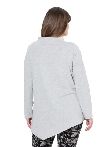 Ulla Popken Longshirt in grau melange