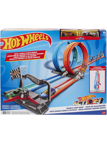 Hot Wheels Zweispurige Looping Rennstrecke gerade Trackteile 2 Autos Maßstab 1:64 5+ GFH85