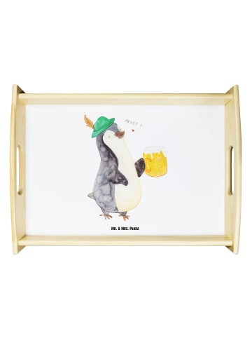 Mr. & Mrs. Panda Servier Tablett Pinguin Bier ohne Spruch in Weiß