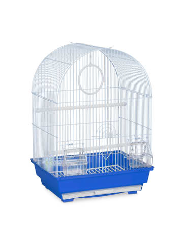 relaxdays Vogelkäfig in Blau - (B)34,5 x (H)49,5 x (T)31 cm