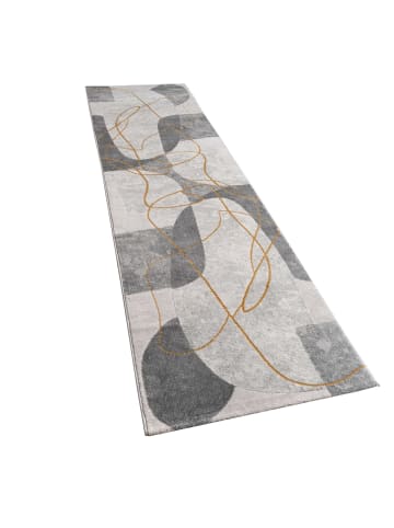 KADIMA DESIGN Teppich Kurzflor Abstrakt Wohnzimmer in Grau