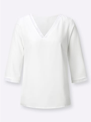 Sieh an! Spitzenbluse in weiß