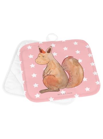 Mr. & Mrs. Panda 2er Set Topflappen Einhorn Glauben ohne Spruch in Rot Pastell