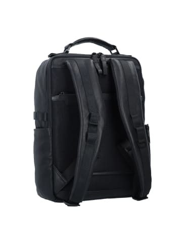 Piquadro Computer and  iPad  backpack with anti-theft cable in nero