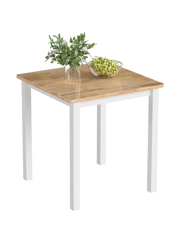 HOMCOM Esstisch-69L x 69B x 75H cm-Eiche