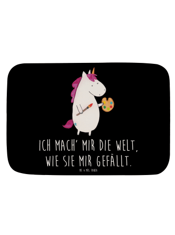 Mr. & Mrs. Panda Badteppich Einhorn Künstler mit Spruch in Schwarz