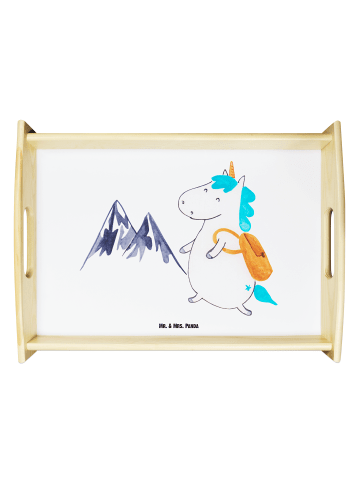 Mr. & Mrs. Panda Dekotablett Einhorn Bergsteiger ohne Spruch in Weiß