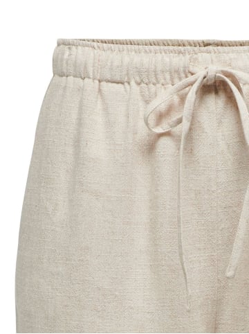 ONLY Shorts mit Bindeband in Leinenoptik in Sand