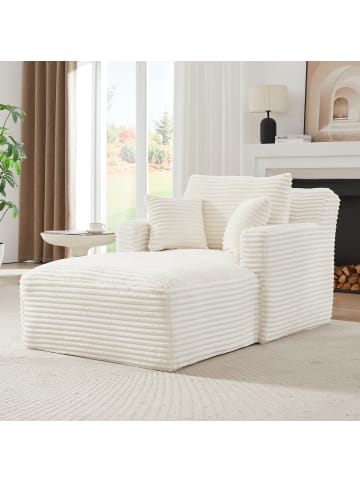 ABRIHOME Bequemes Schlafsofa, Relaxsessel ohne Montage in Weiß