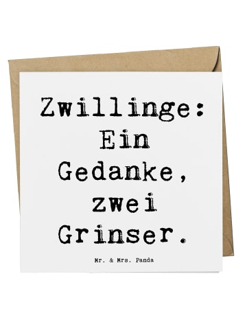 Mr. & Mrs. Panda Grußkarte Spruch Zwillingsgeschwister Grinser m... in Weiß