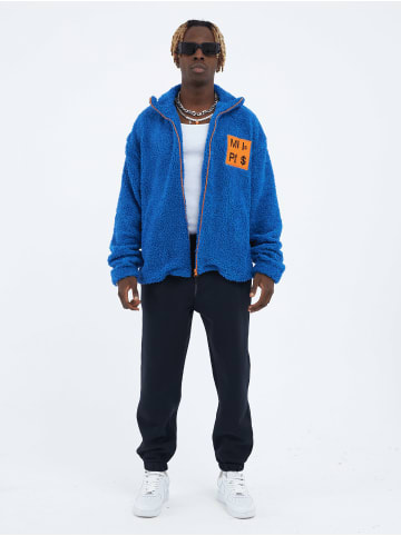 Megaman Fleecejacke Money Oversize in Blau