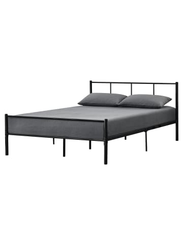 en.casa Metallbett Laos in Schwarz (B)140cm