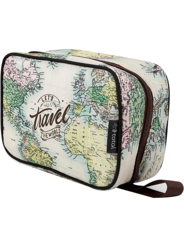 i-Total Kosmetiktasche Reisetasche Damen Herren wasserdicht Haken alte Karte