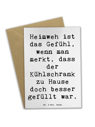 Mr. & Mrs. Panda Grußkarte Spruch Heimweh Kühlschrank mit Spruch in Weiß