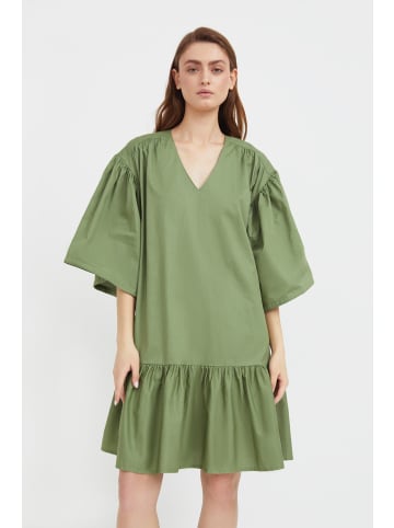 Finn Flare Midikleid Volants in dark green