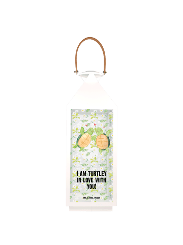 Mr. & Mrs. Panda Laterne Deko Schildkröten Paar mit Spruch in Transparent