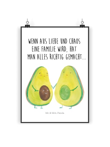 Mr. & Mrs. Panda Bild Avocado Pärchen mit Spruch in Weiß