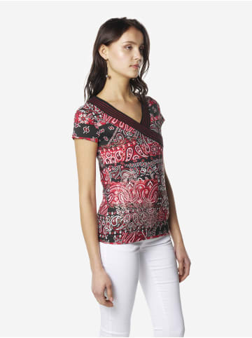 KOROSHI Damen-T-Shirt mit Kaschmirmuster in rot