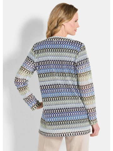 GOLDNER Langarm Spitzenjacke aus Jersey in blau / stein / gemustert