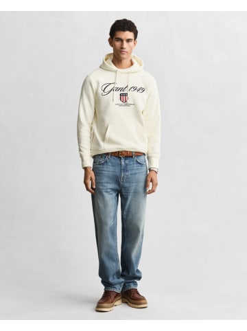 Gant Kapuzenpullover in ecru - 0001