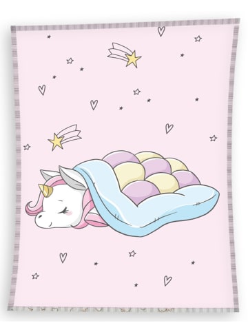 termana Traum&Trend Decke / Fleecedecke "Einhorn / Unicorn" in Rosa