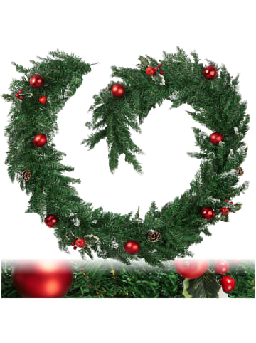 tectake Weihnachtsgirlande  mit Schlaufe zum Aufhängen, rot/grün