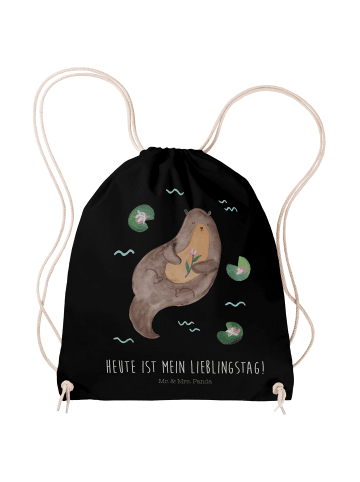 Mr. & Mrs. Panda Sportrucksack Otter Seerose mit Spruch in Schwarz