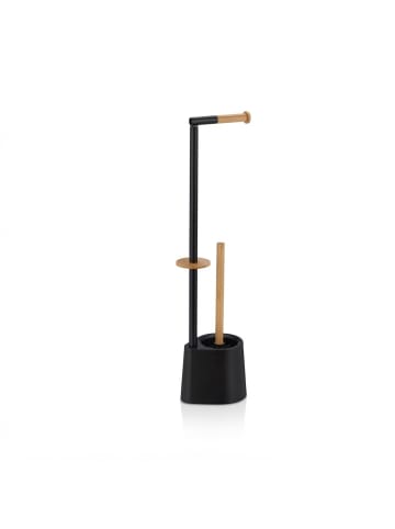 relaxdays WC Garnitur in Schwarz - (B)16 x (H)66,5 x (T)11 cm