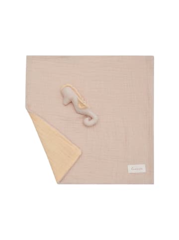 leevje Baby Kuscheltuch aus Musselin 'seahorse' in rosa